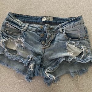 Jean shorts.